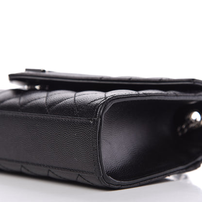 Saint Laurent Grain De Poudre Textured Mixed Matelasse Triquilt Small Monogram Satchel Black 7 of 10