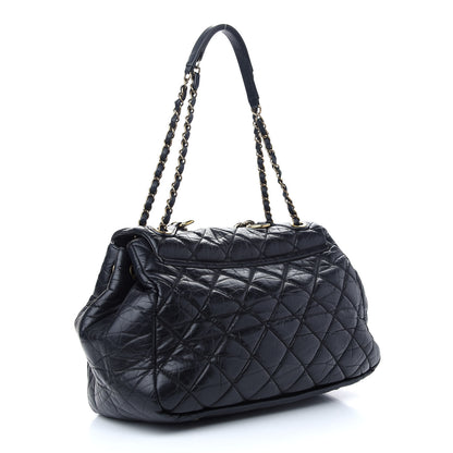 Chanel Aged Calfskin Quilted Large Pondichery Flap Black 3 of 10