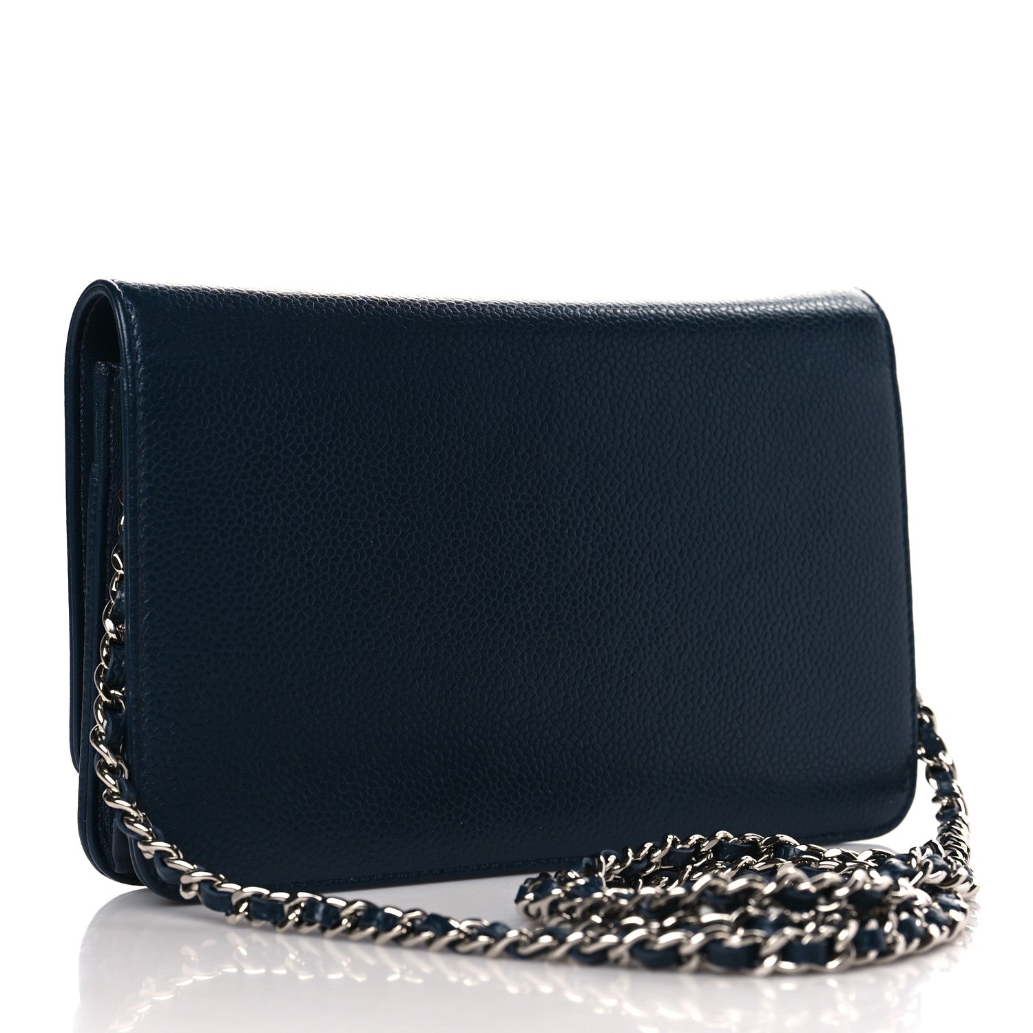Chanel Caviar Timeless CC Wallet on Chain WOC Navy Blue 3 of 10
