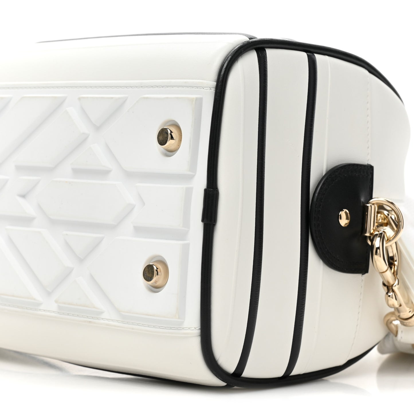 Calfskin Dior Vibe Zip Bowling Bag White