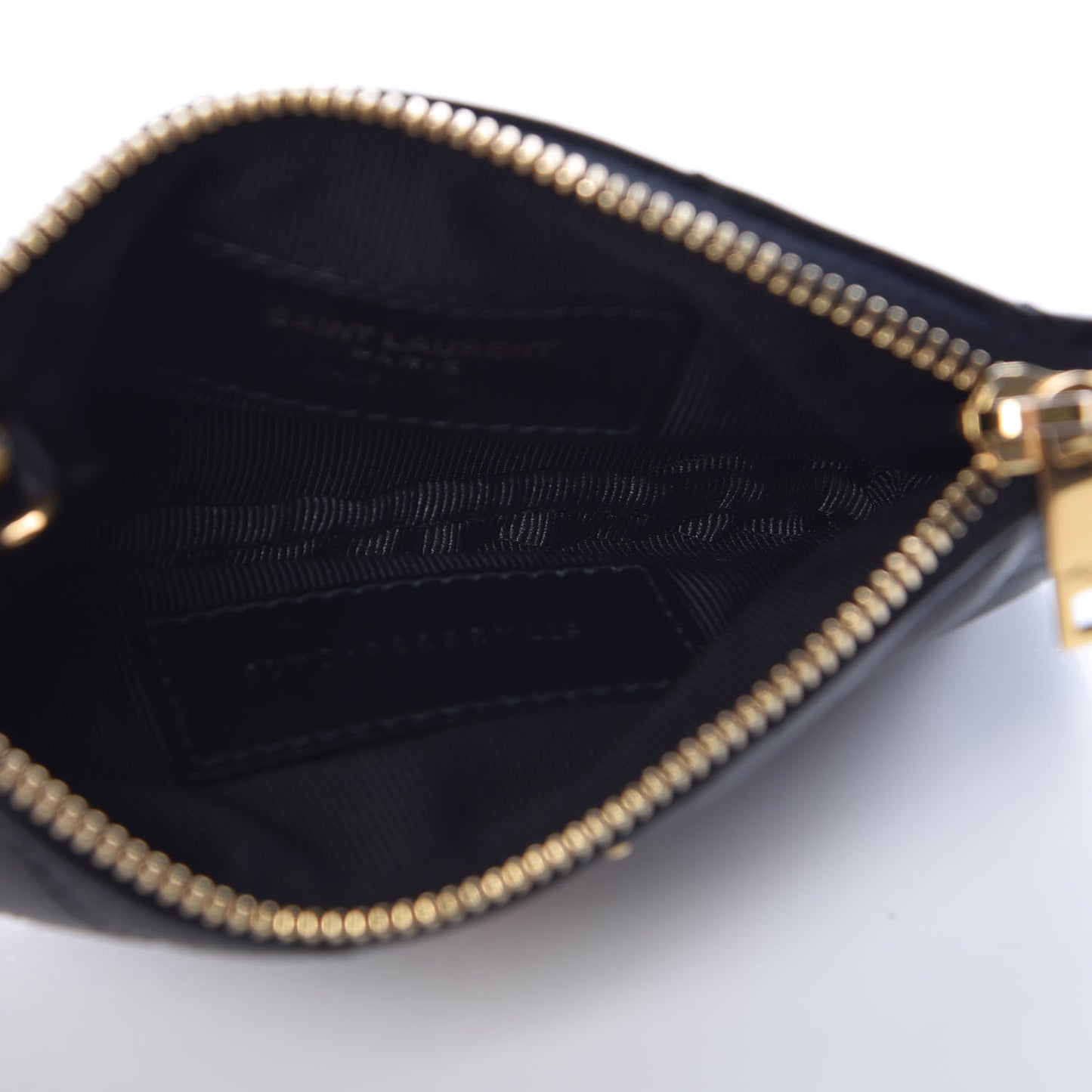 Calfskin Matelasse Monogram Key Pouch Black