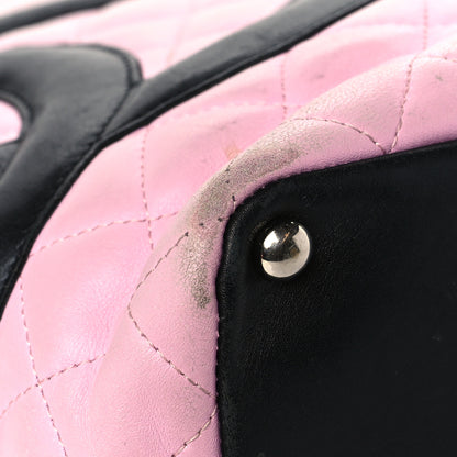 Chanel Calfskin Quilted Medium Cambon Tote Pink Black 9 of 16
