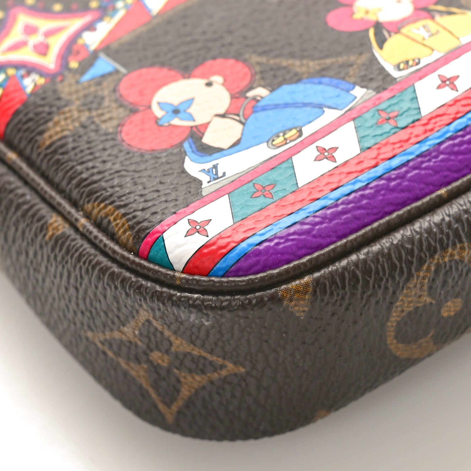 Louis Vuitton Monogram 2020 Christmas Animation Bumper Cars Mini Pochette Accessories Coquelicot 7 of 8