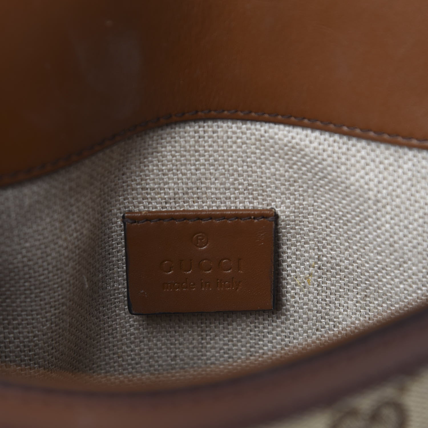 Gucci Monogram Small Lady Web Shoulder Bag Beige Cuir 10 of 12