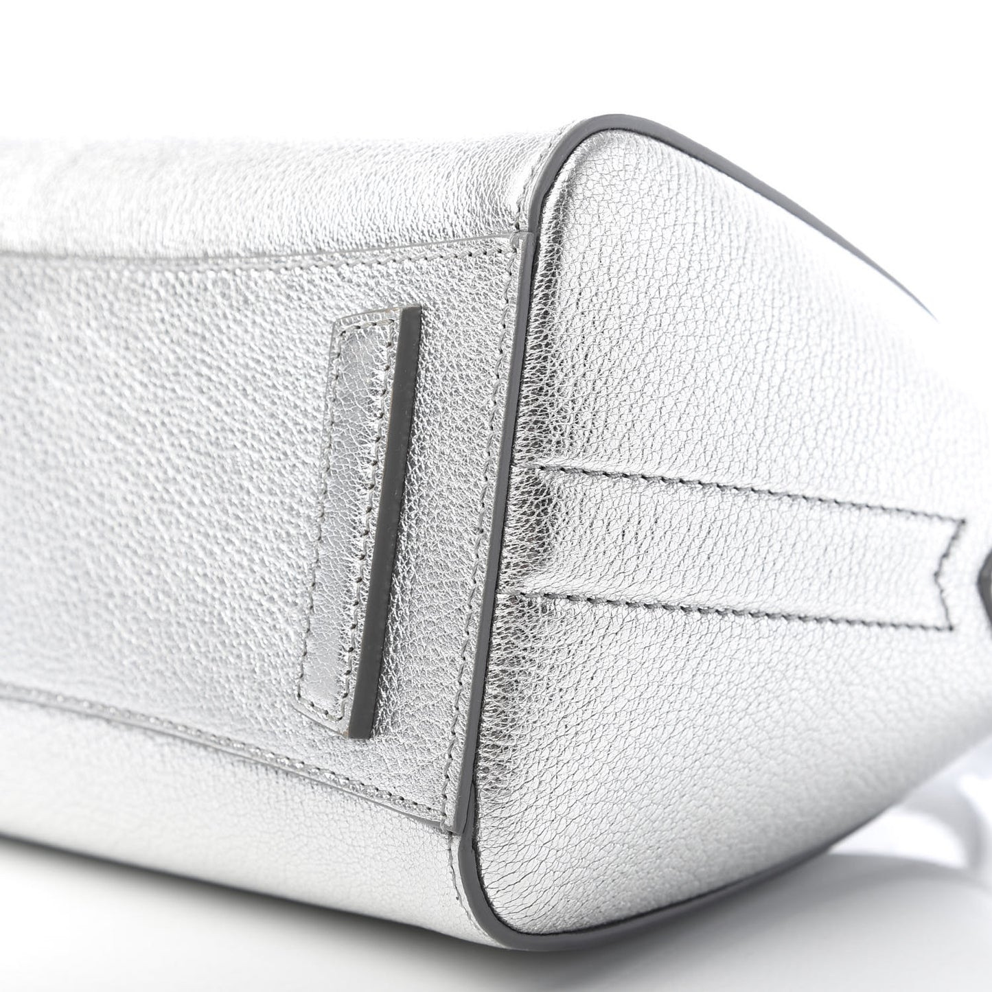 Metallic Sugar Goatskin Mini Antigona Silver