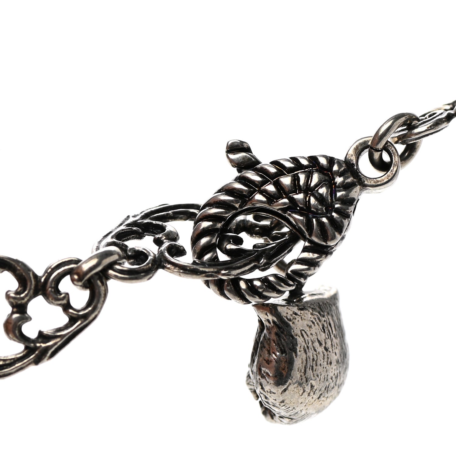 Gucci Crystal Marmont Necklace Aged Silver 5 of 6