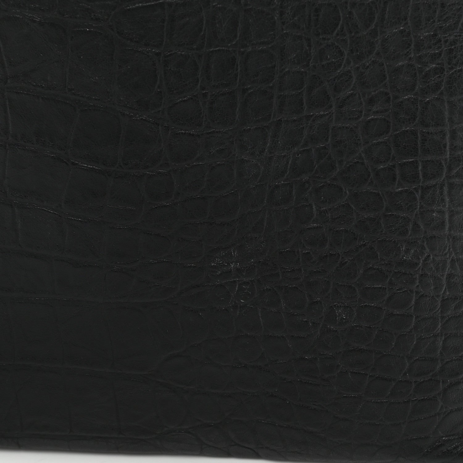 Saint Laurent Calfskin Crocodile Embossed Tablet Pouch Black 8 of 10