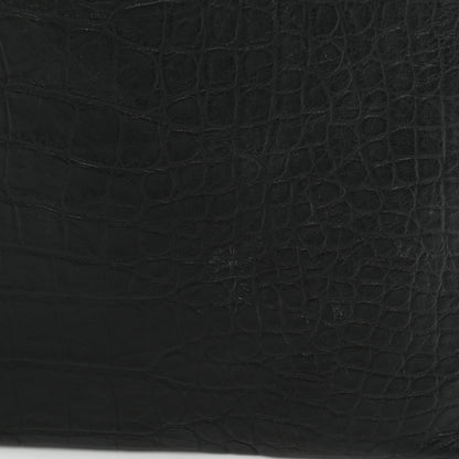 Saint Laurent Calfskin Crocodile Embossed Tablet Pouch Black 8 of 10