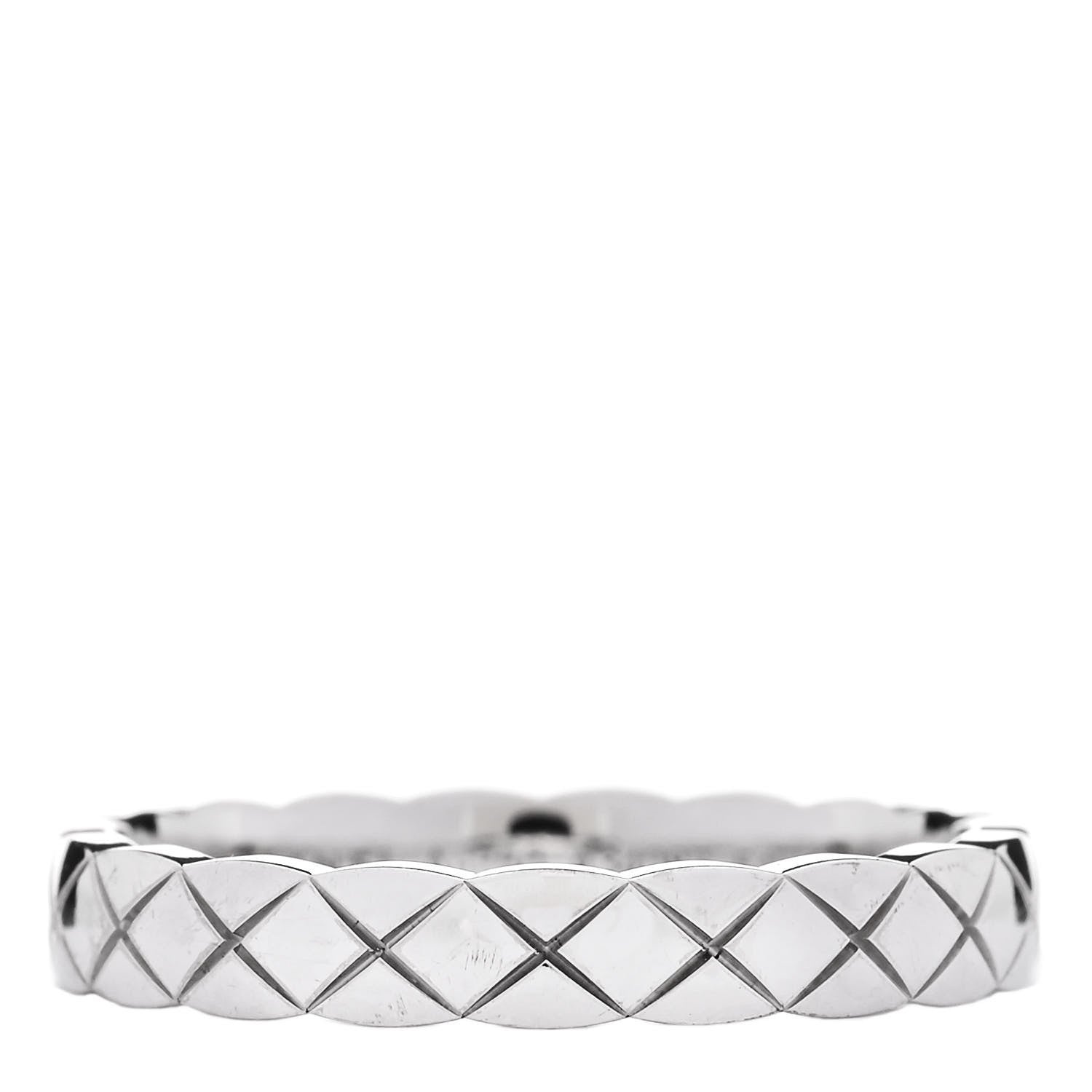 Chanel 18K White Gold Mini Coco Crush Ring 54 6.75 1 of 5