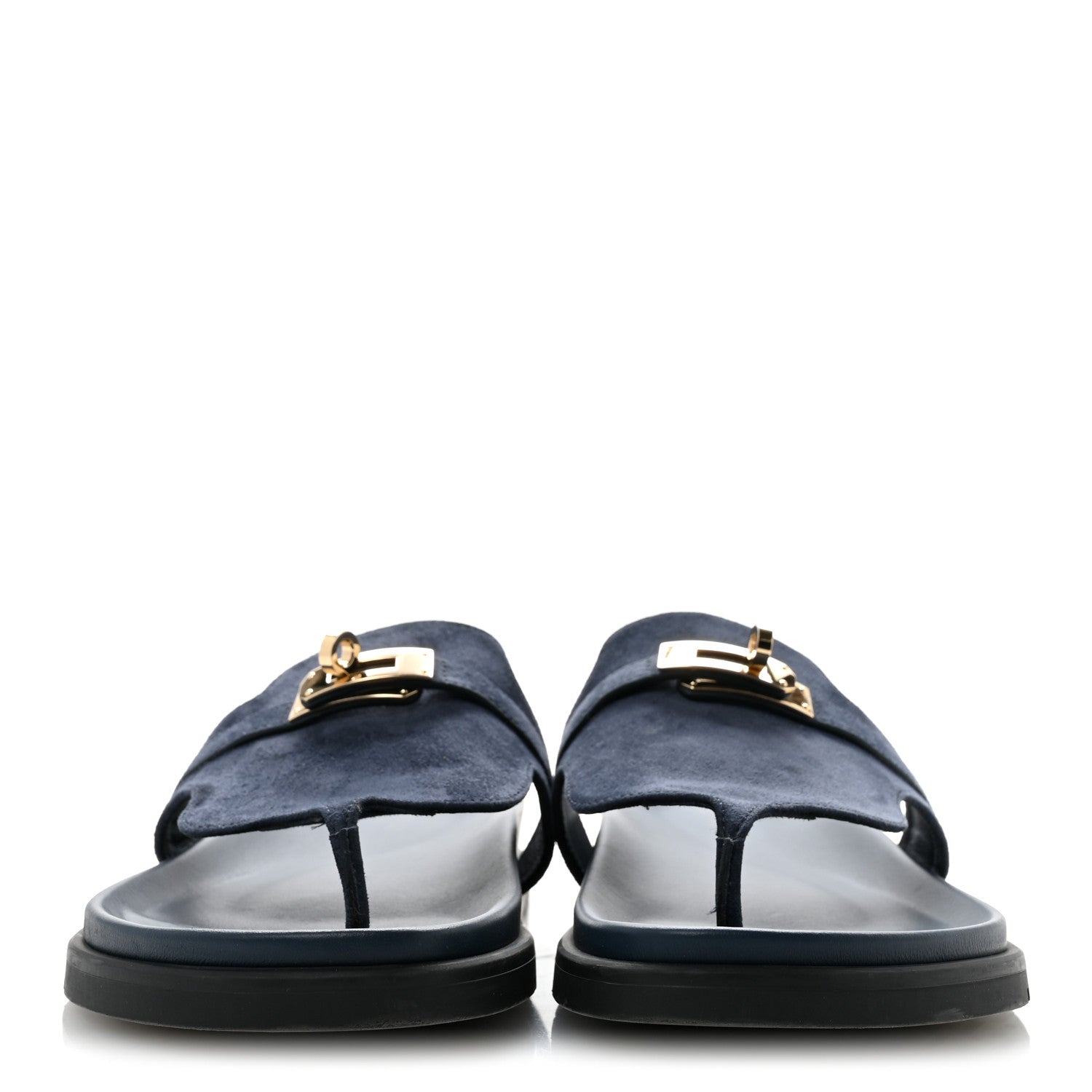 Hermes Suede Goatskin Womens Empire Sandals 39.5 Bleu Celeste 3 of 10