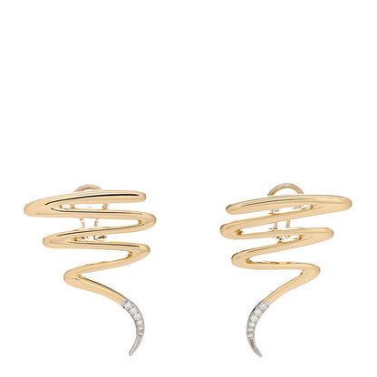 Tiffany 18K Yellow Gold Platinum Diamond Paloma Picasso Scribble French Clip Earrings 1 of 6