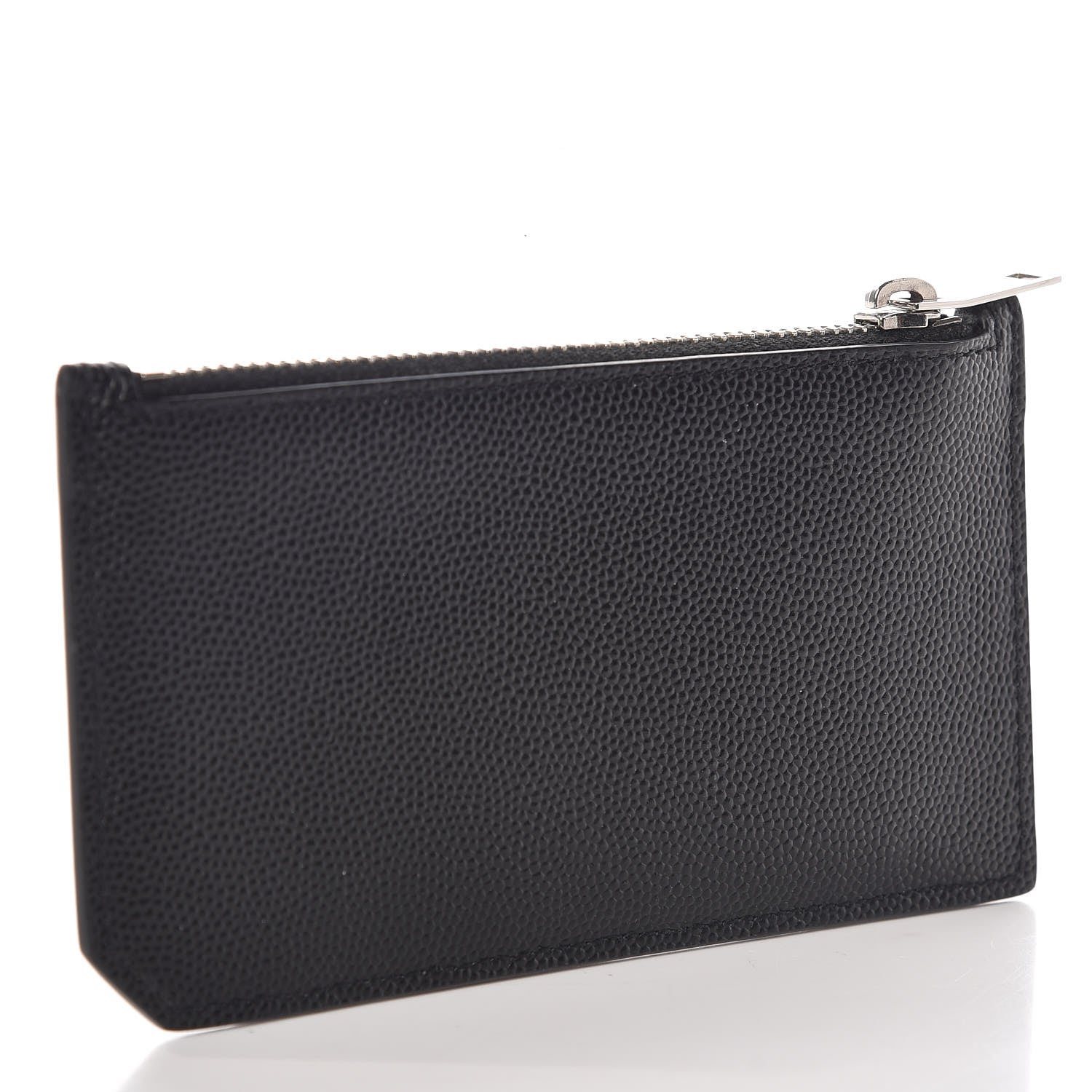 Saint Laurent Grained Calfskin 5 Fragments Zip Pouch Card Holder Black 3 of 6
