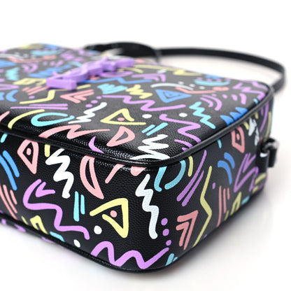 Saint Laurent Grain De Poudre Medium Classic Monogram Multicolor Graphic Print Lou Camera Bag Black 9 of 9