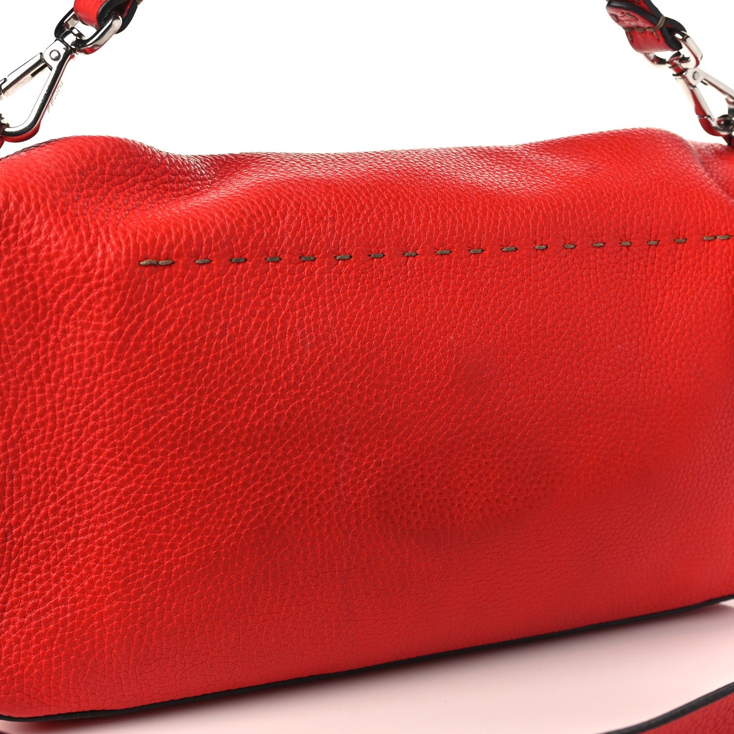 Fendi Cuoio Romano Selleria Large Baguette Papavero 9 of 13