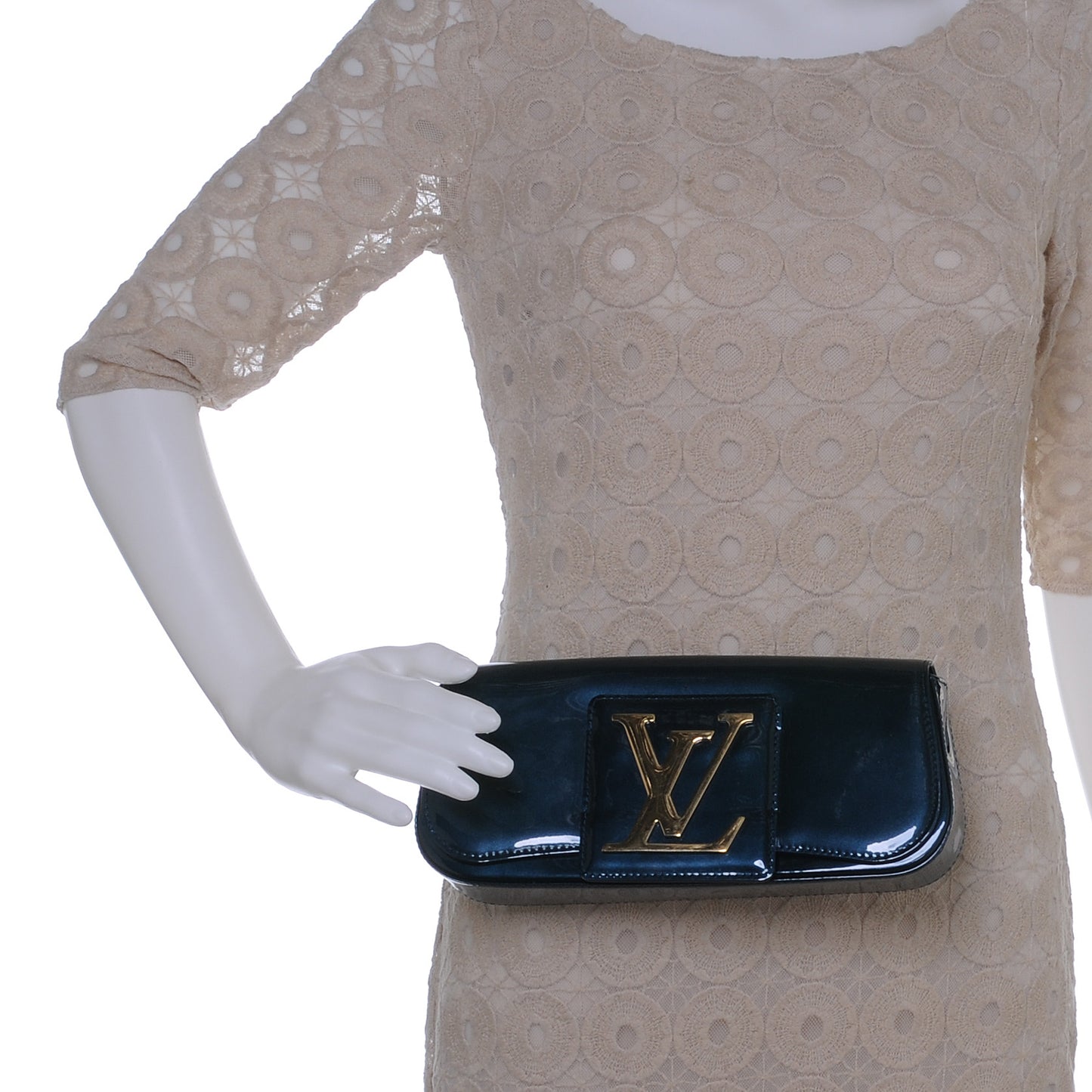 Patent Sobe Clutch Blue Infini