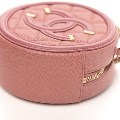 Chanel Caviar Quilted Round Filigree Crossbody Pink 10 of 11