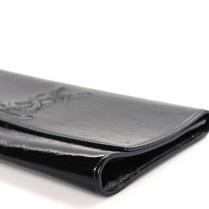Saint Laurent Textured Patent Monogram Large Belle De Jour Clutch Black 8 of 8