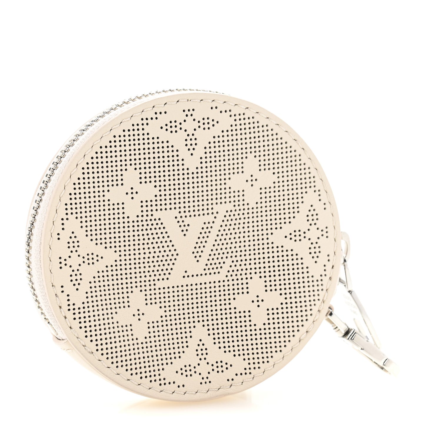 Perforated Mahina Round Coin Purse Gris