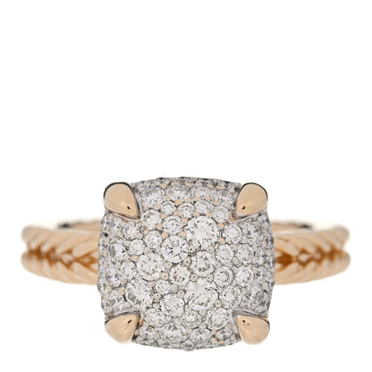 David Yurman 18K Yellow Gold Diamond 11mm Chatelaine Full Pave Ring 54 6.75 1 of 4