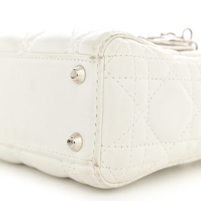 Christian Dior Lambskin Cannage Mini Lady Dior White 10 of 16