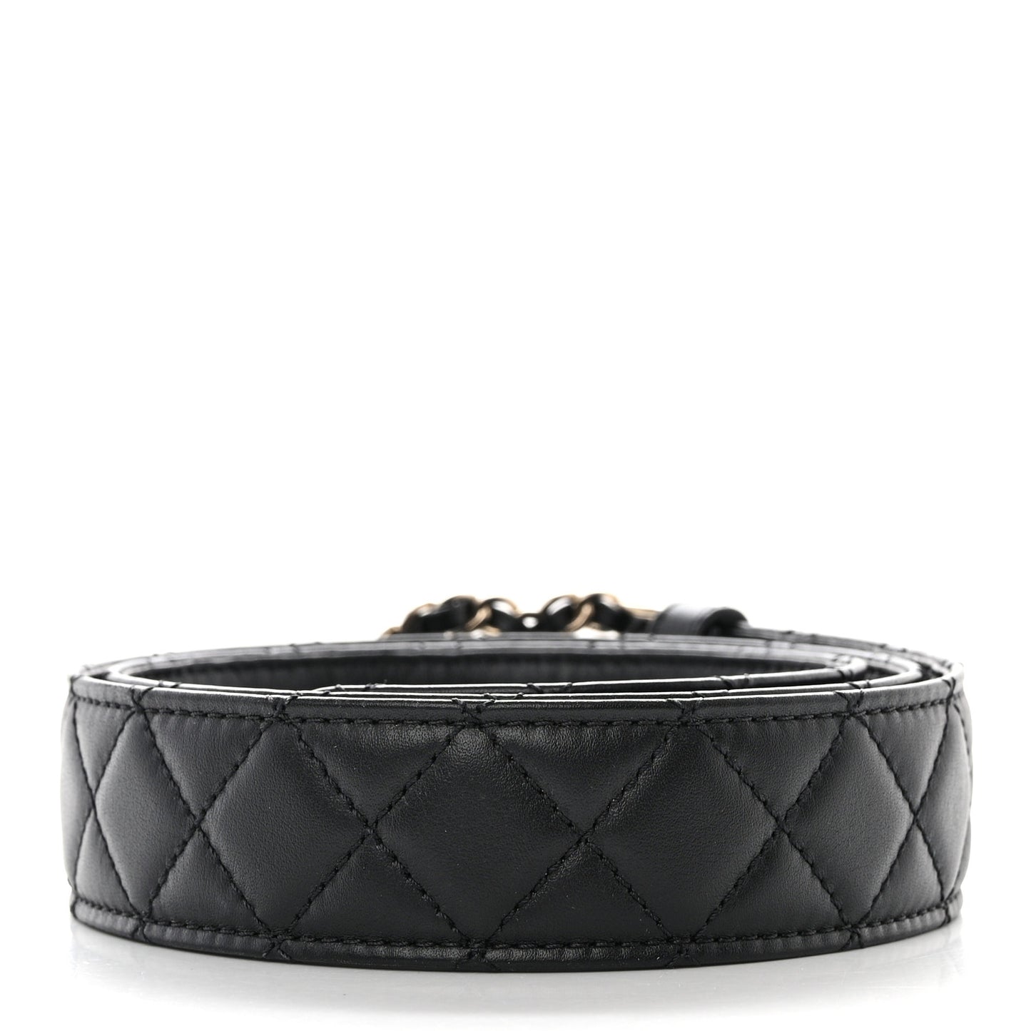 Lambskin Quilted CC Chain Belt 80 32 Black