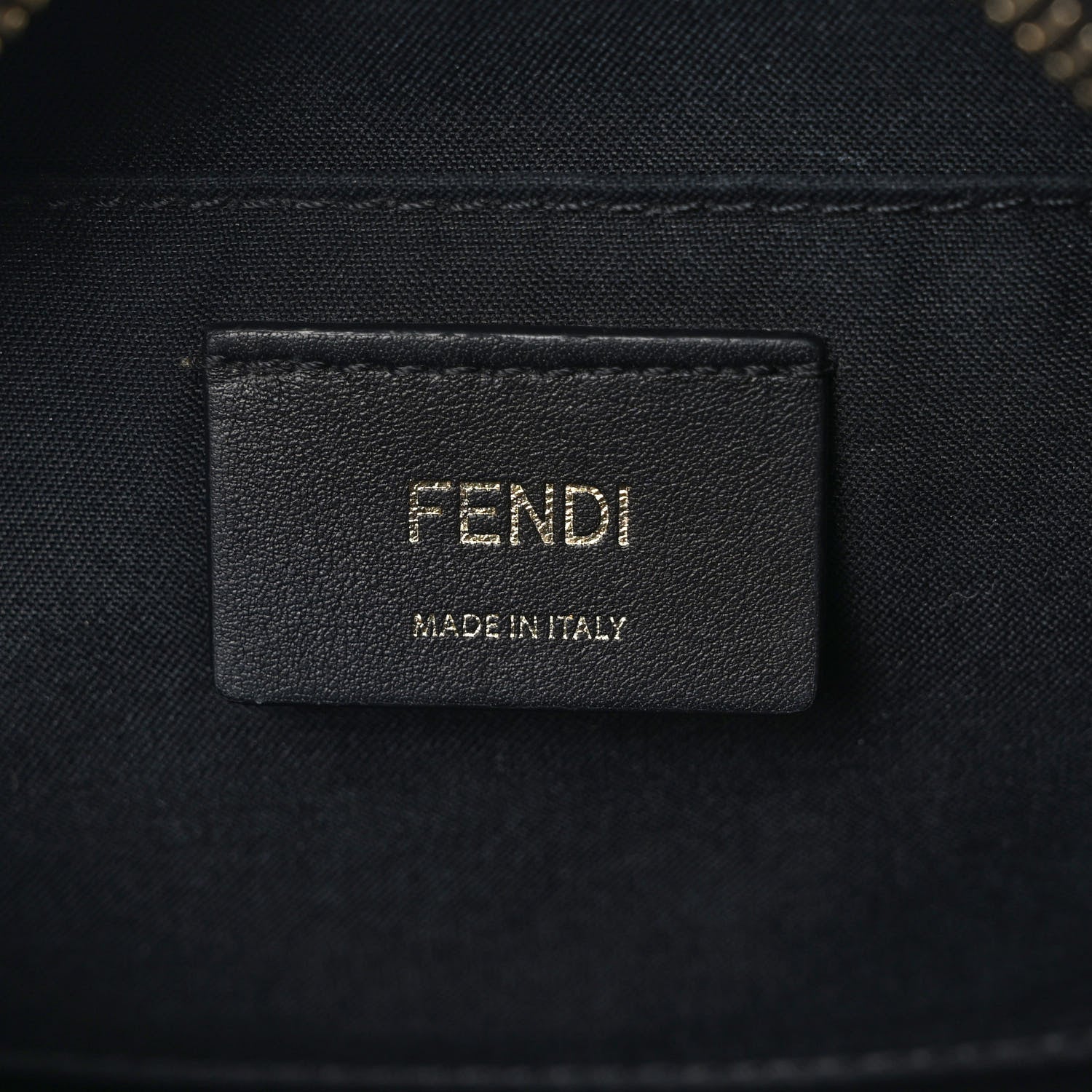 Fendi Glazed Fabric Vitello Century FF 1974 Stamp Patch Camera Case Mogano Panna Black 6 of 9