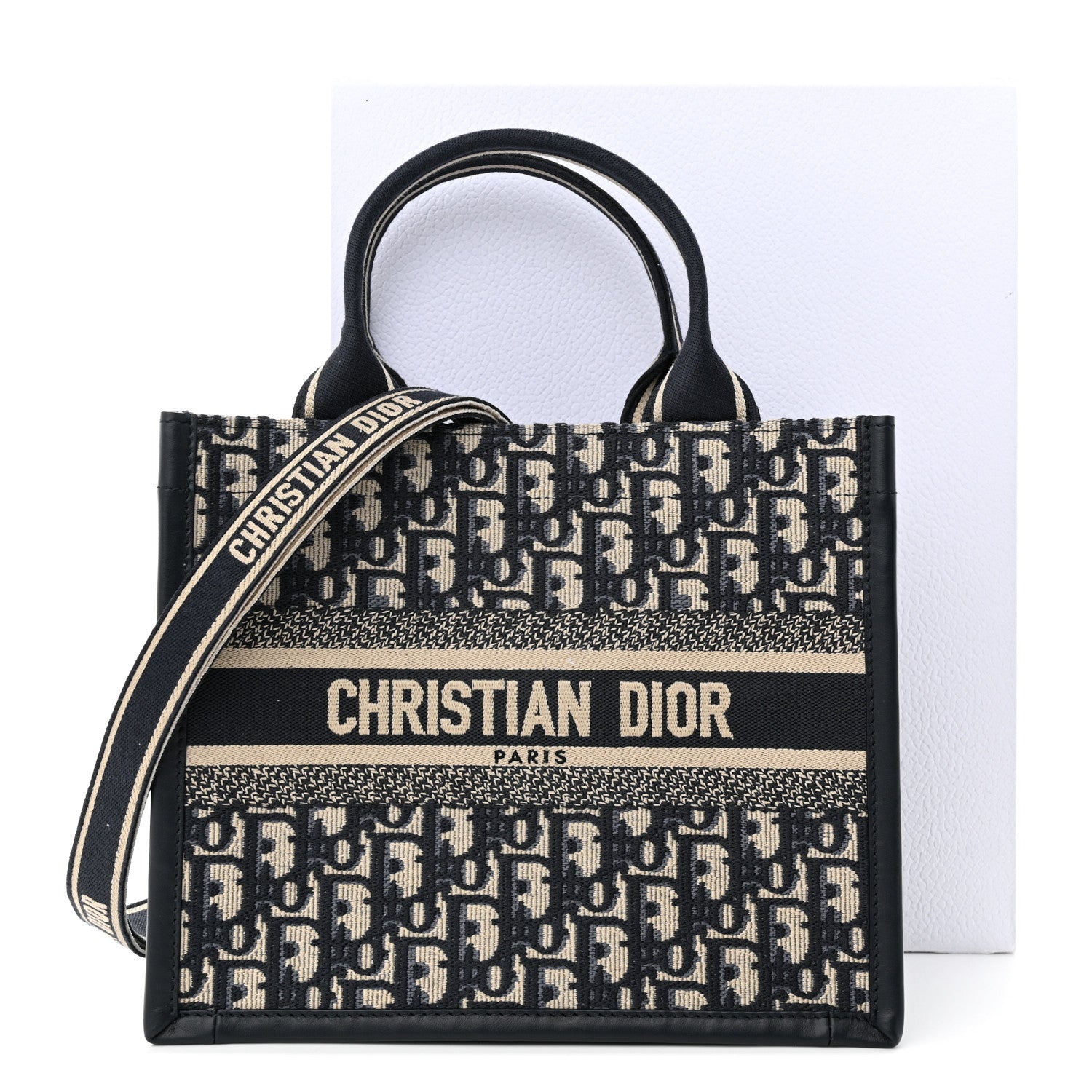 Christian Dior Oblique Calfskin Small Book Tote With Strap Blue Multicolor 3 of 11