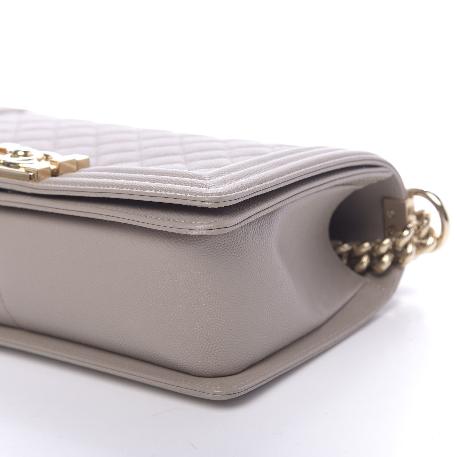 Chanel Caviar Quilted Medium Boy Flap Dark Beige 10 of 14