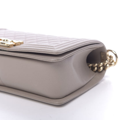 Chanel Caviar Quilted Medium Boy Flap Dark Beige 10 of 14