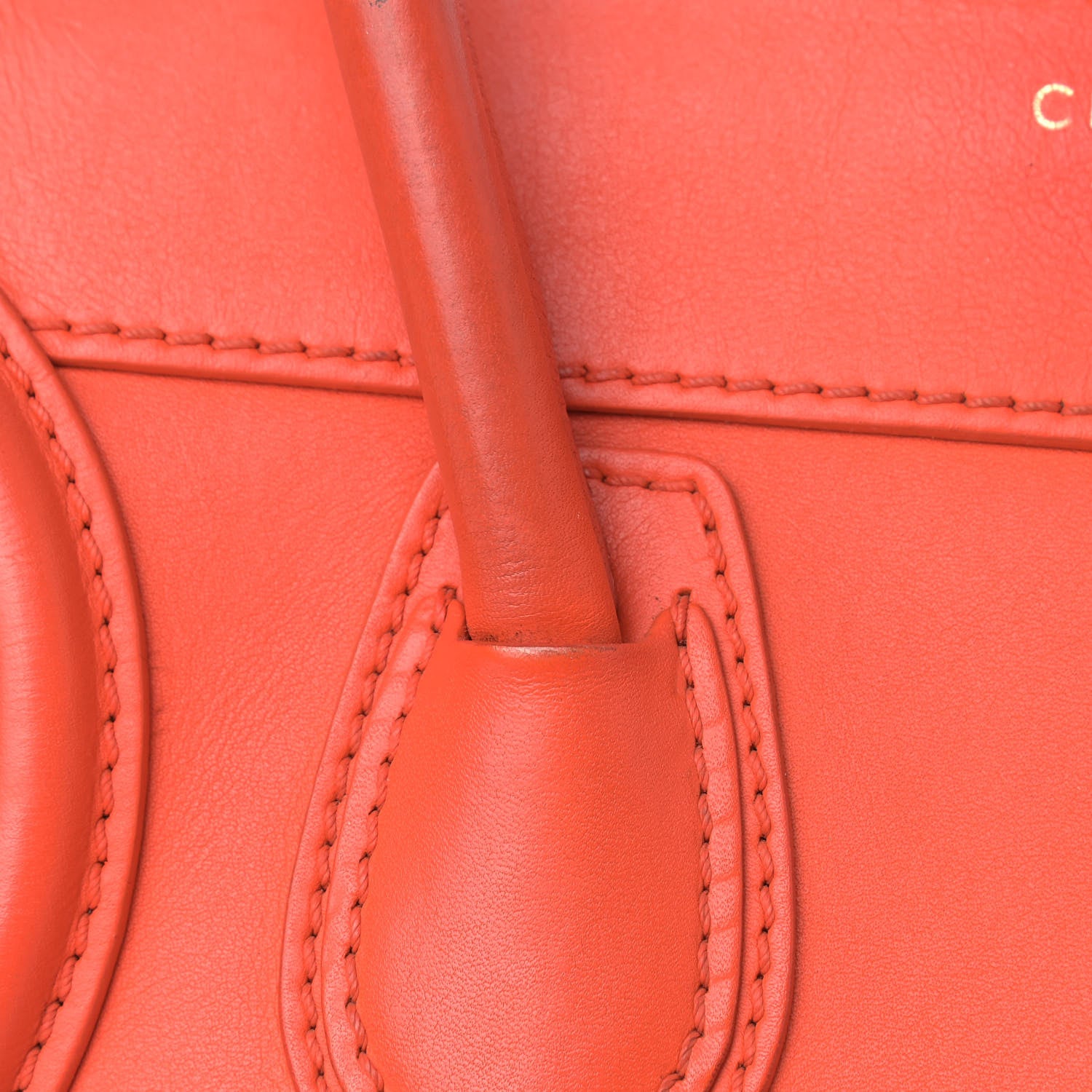 Celine Smooth Calfskin Micro Luggage Bright Orange 25 of 30