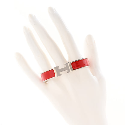 Hermes Enamel Narrow Clic Clac H Bracelet GM Rouge Vif 2 of 6