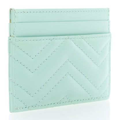 Gucci Calfskin Matelasse GG Marmont Card Holder Water Green 3 of 6