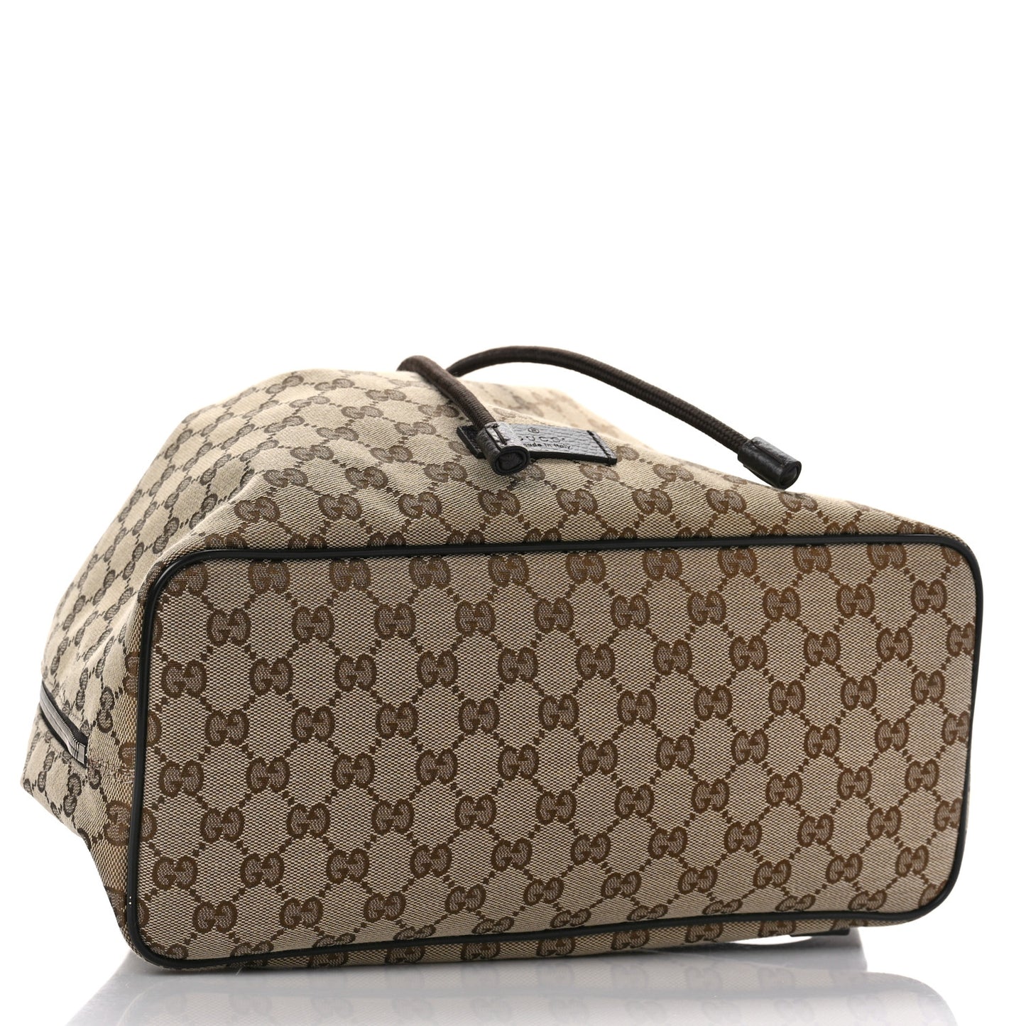 Monogram Dollar Calfskin O Drawstring Backpack Beige Ebony Testa di Moro Dark Chocolate