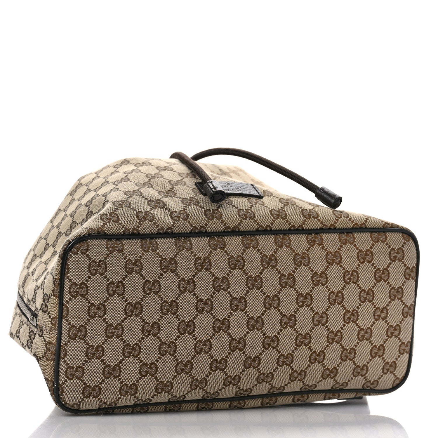 Gucci Monogram Dollar Calfskin O Drawstring Backpack Beige Ebony Testa di Moro Dark Chocolate 4 of 9