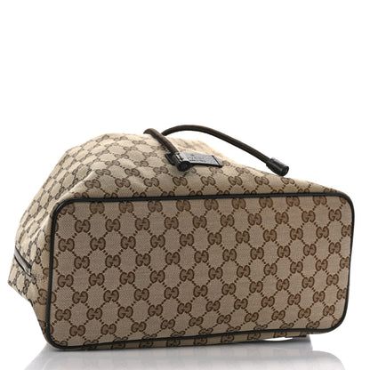Gucci Monogram Dollar Calfskin O Drawstring Backpack Beige Ebony Testa di Moro Dark Chocolate 4 of 9