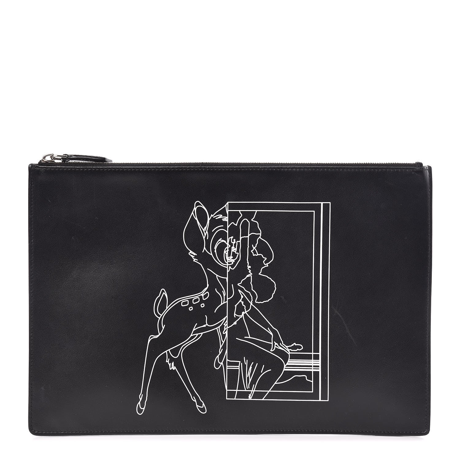 Givenchy Calfskin Bambi Print Large Cosmetic Pouch Black 1 of 9