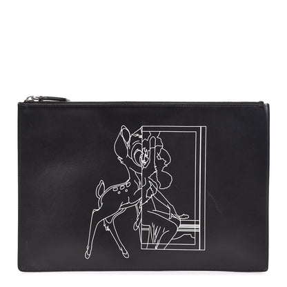 Givenchy Calfskin Bambi Print Large Cosmetic Pouch Black 1 of 9