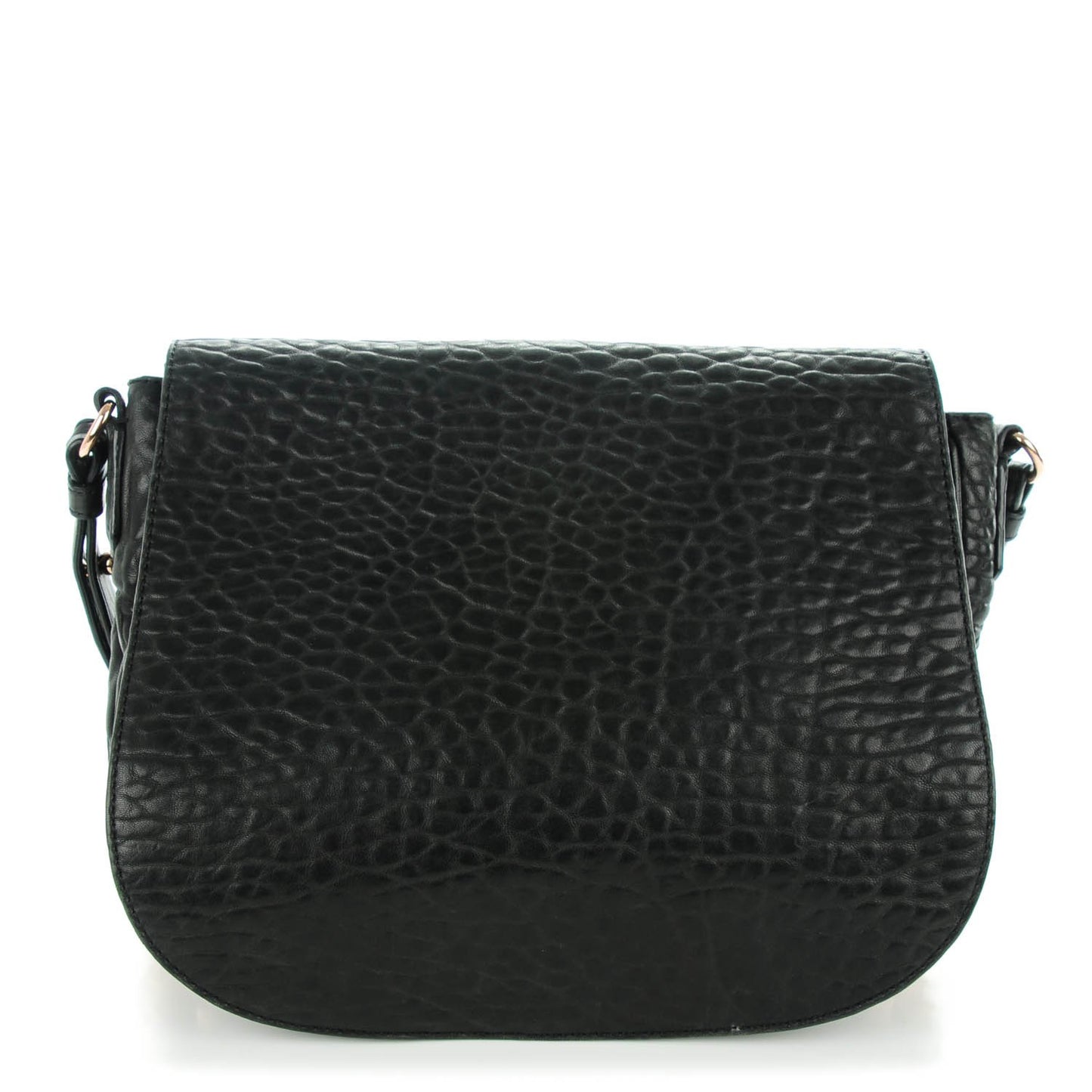 Pebbled Lambskin Lia Sling Black with Rose Gold Hardware