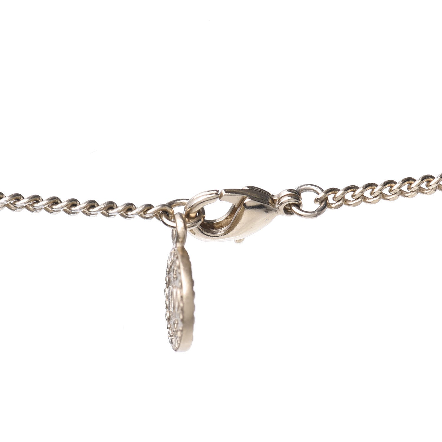 Chanel Enamel Pearl CC Pendant Necklace Light Gold 4 of 4