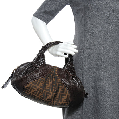 Fendi Zucca Nappa Nuvolata Vitello Tortuga Spy Bowler Tobacco Moro 2 of 10