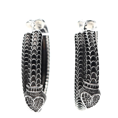 Gucci Sterling Silver Garden Snake Hoop Earrings 1 of 6