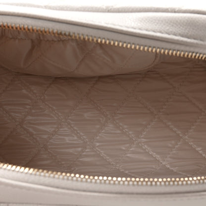 Chanel Caviar Quilted Double Zip Pouch Cosmetic Case Light Grey 5 of 7