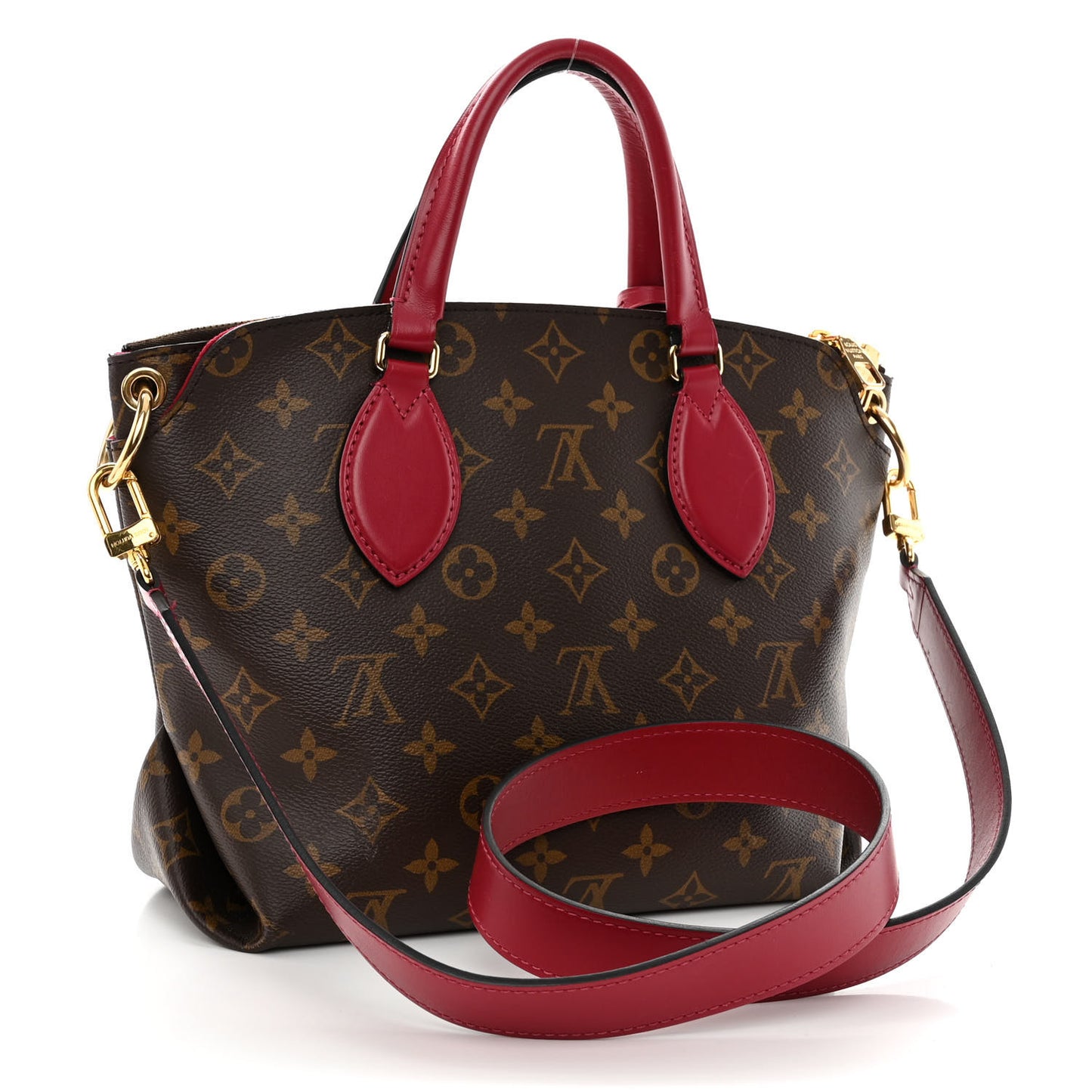 Monogram Flower Zipped Tote PM Lie de Vin