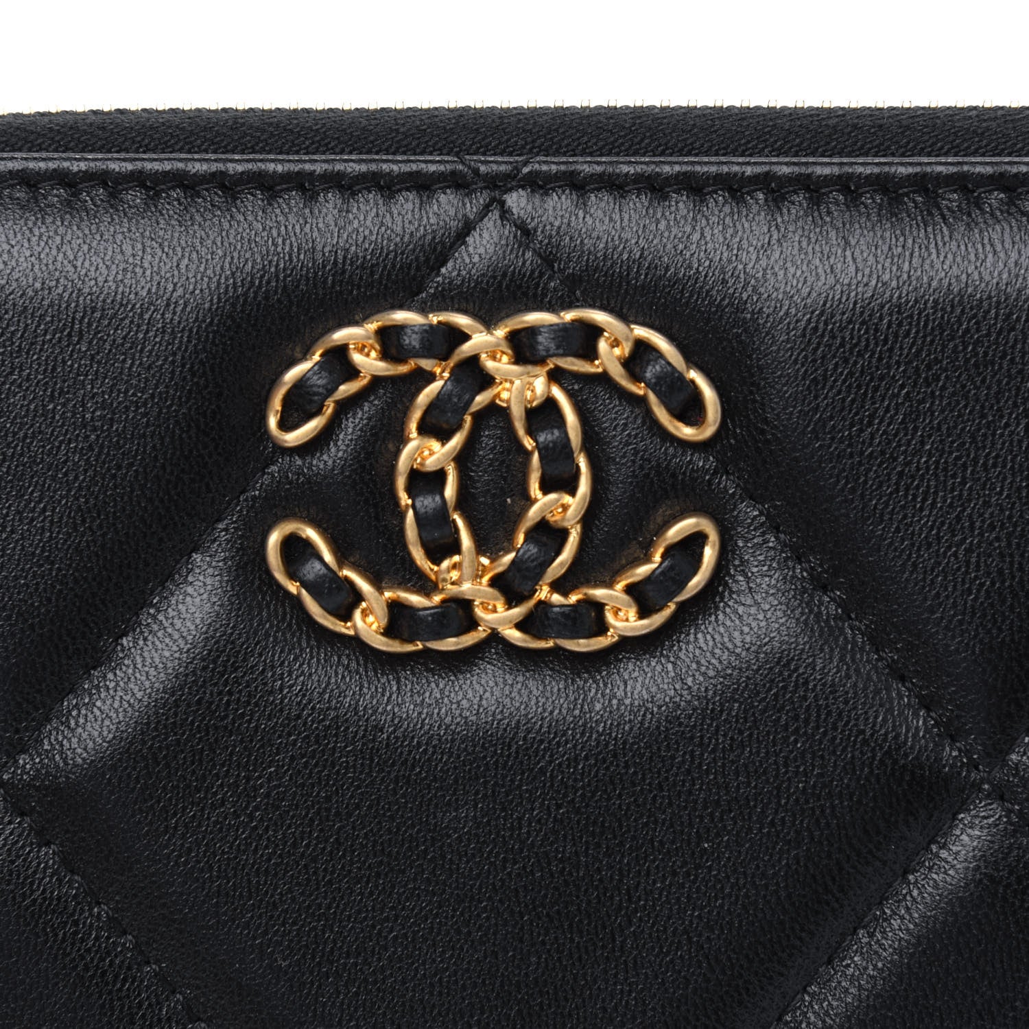Chanel Lambskin Quilted 19 Long Zipped Around Wallet Black 4 of 4