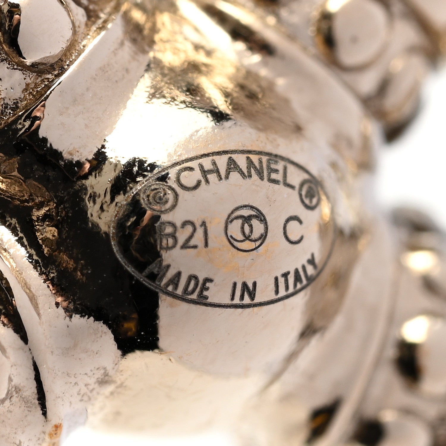 Chanel Pearl Crystal Nefertiti CC Drop Earrings Gold 4 of 5