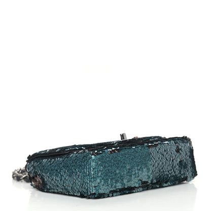 Chanel Sequin Lambskin Mini Flap Blue Black 7 of 17