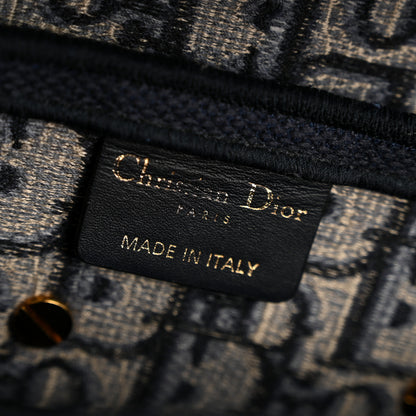 Christian Dior Oblique Embroidered Saddle Bag Blue 6 of 14