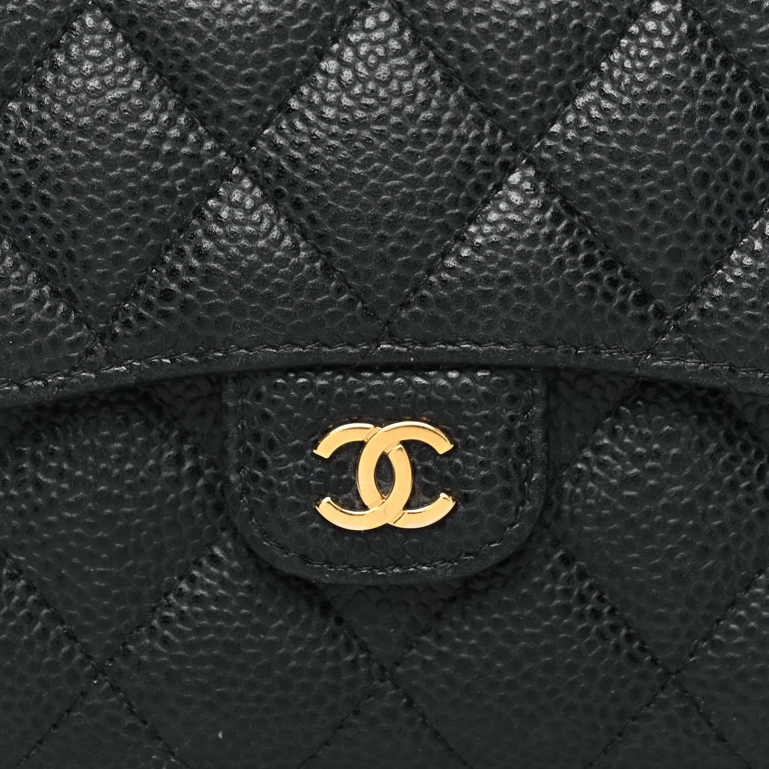 Chanel Caviar Quilted Compact Flap Wallet Black 10 of 12