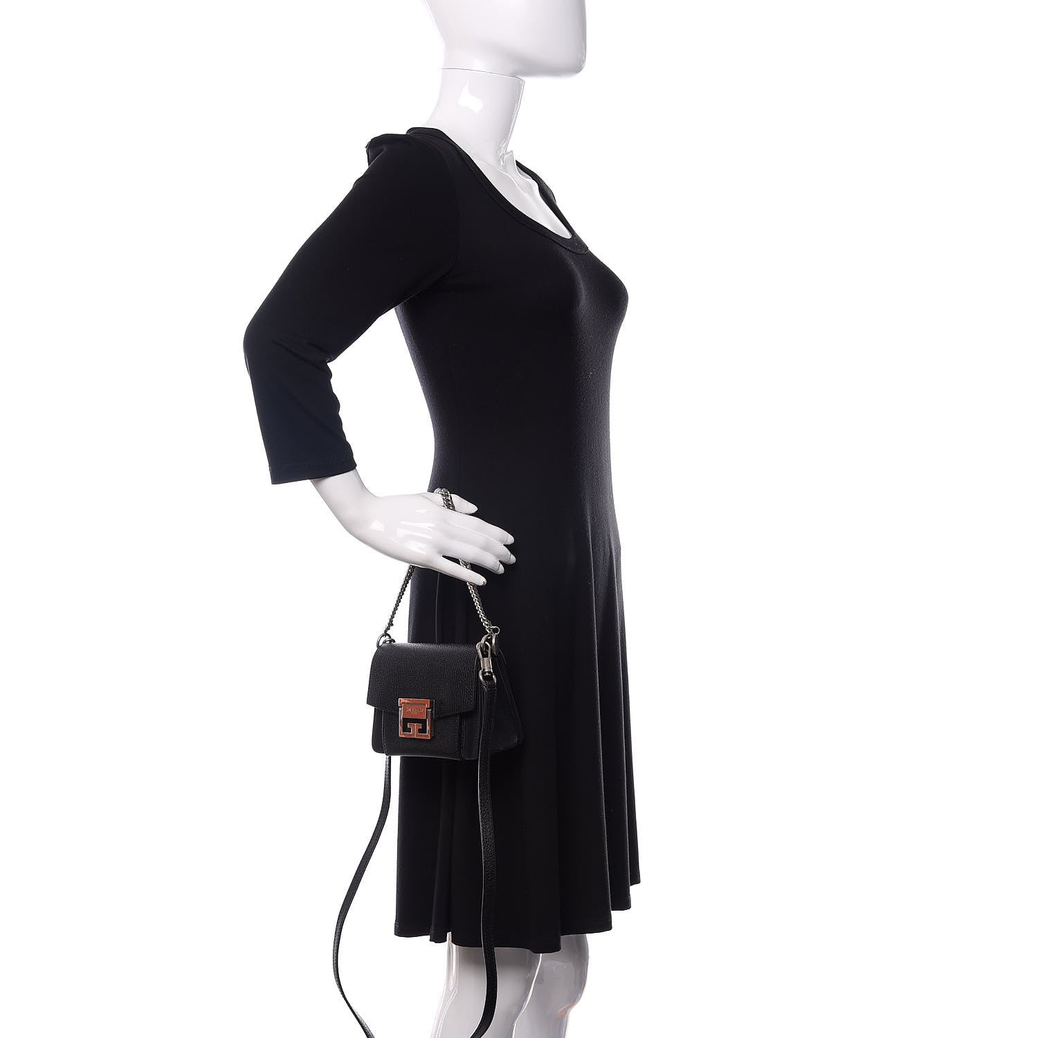 Givenchy Goatskin Mini GV3 Shoulder Bag Black 3 of 11