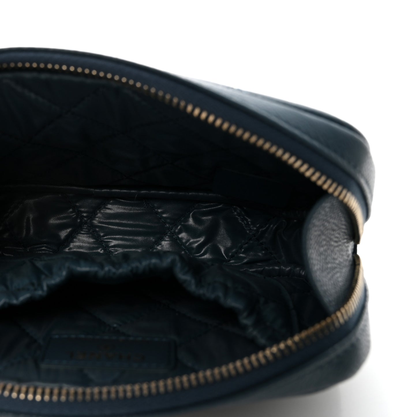 Caviar Quilted Small Curvy Pouch Cosmetic Case Blue